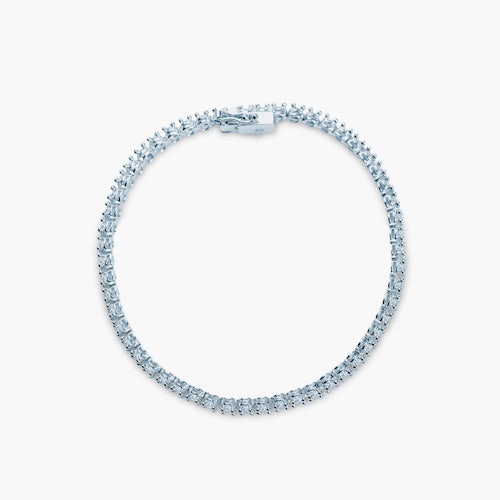 Bransoletka tenisowa Luminy 3,2mm: białe złoto, białe szafiry